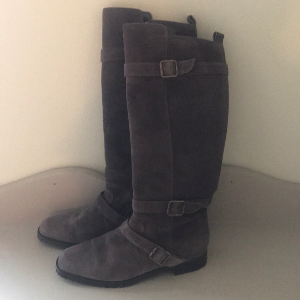 Manolo Blahnik Boots- Gray/Brown Suede, size 38